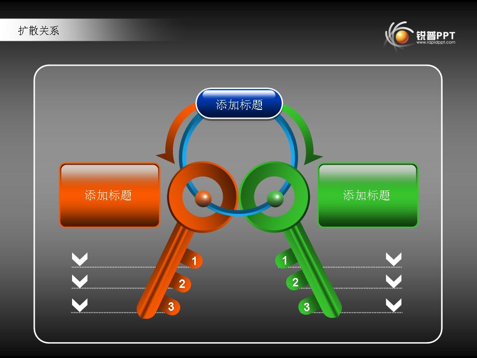 扩散关系图表PPT素材