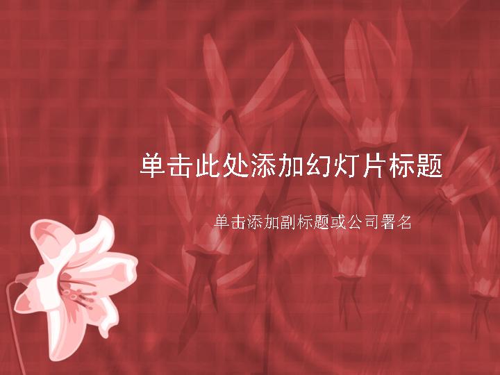 漂亮的百合花背景PPT模板