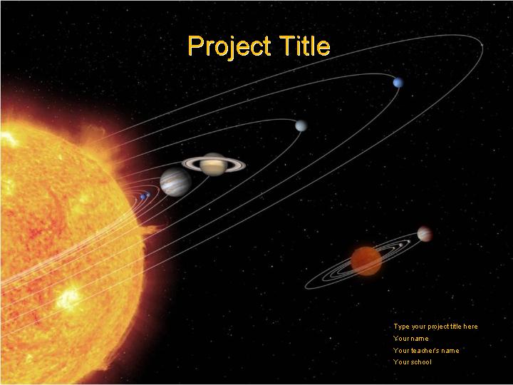 太阳系、星体、宇宙黑色PPT模板