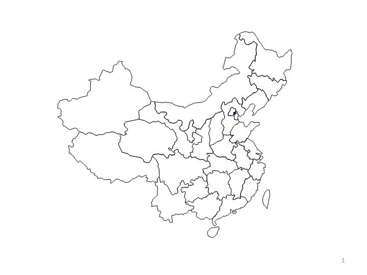 中国地图白色PPT模板