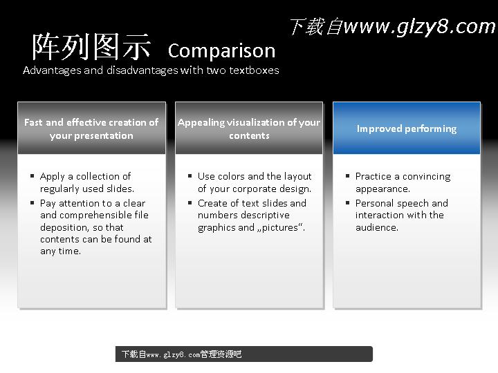 并列关系阵列图示PPT素材