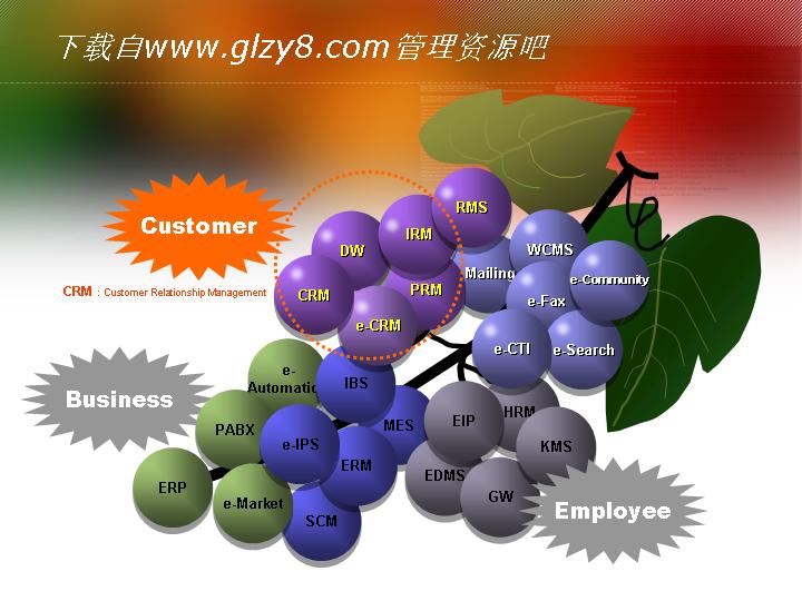 葡萄样式PPT模板图表素材