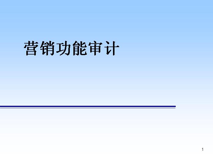 营销功能审计PPT模板