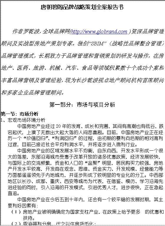 XX品牌战略策划方案报告书Word模板