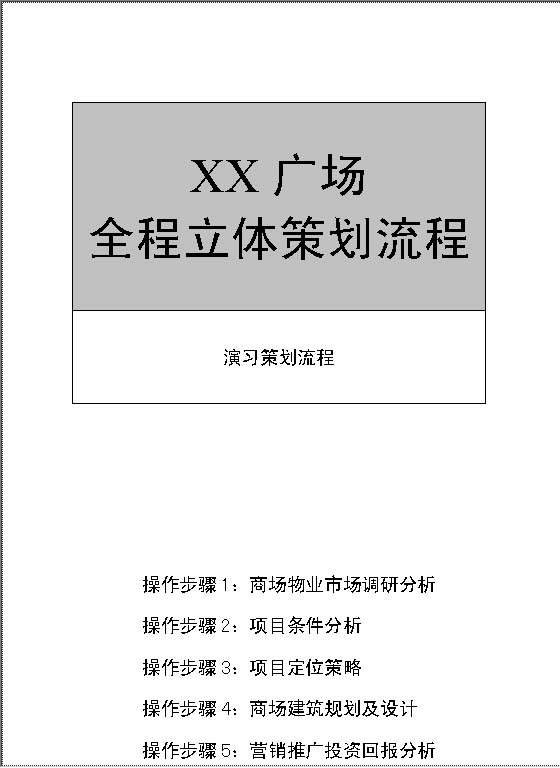 XX广场全程立体策划流程Word模板