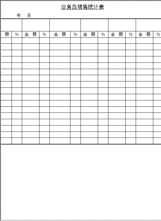 业务员销售统计表Word模板