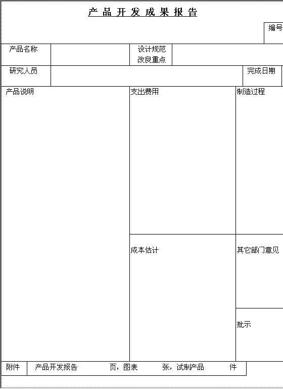 产品开发成果报告AWord模板