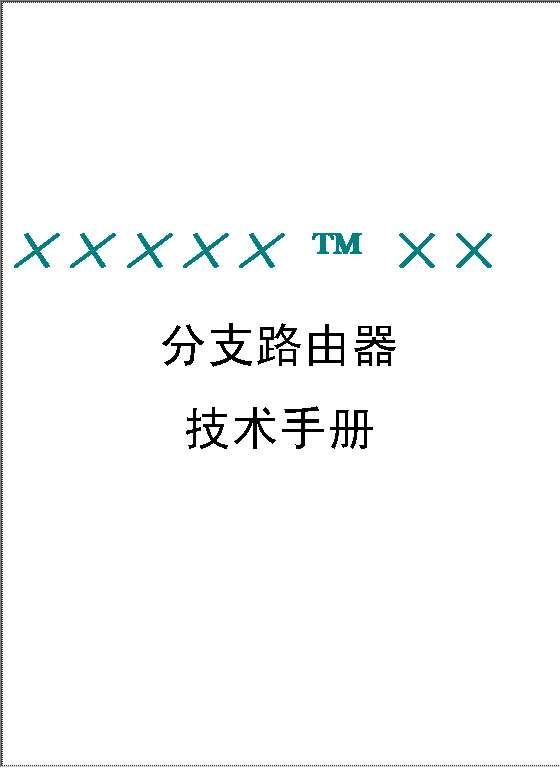 分支路由器技术手册Word模板