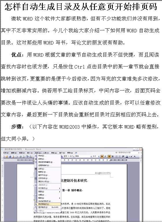 怎样自动生成目录及从任意页开始排页码Word模板