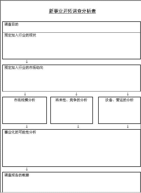 新事业开拓调查分析表Word模板