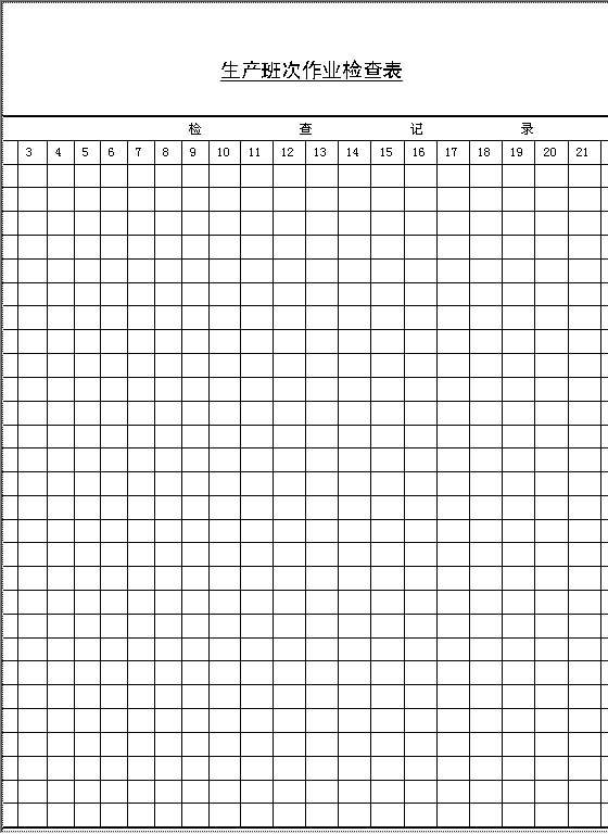生产班次作业检查表Word模板