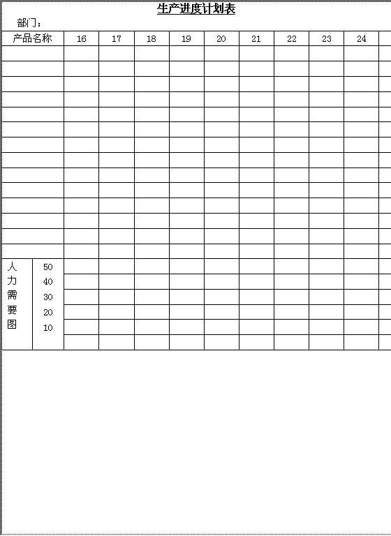 生产进度计划表AWord模板