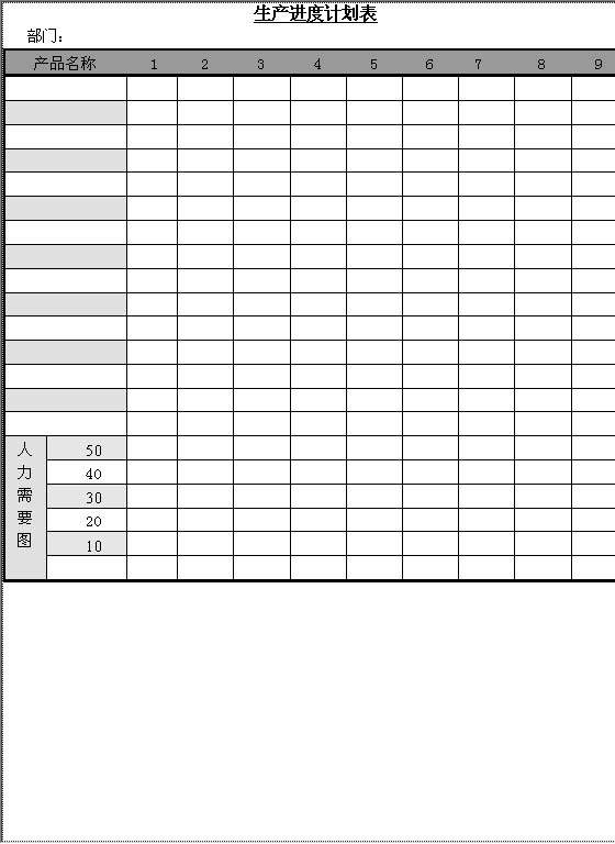 生产进度计划表BWord模板