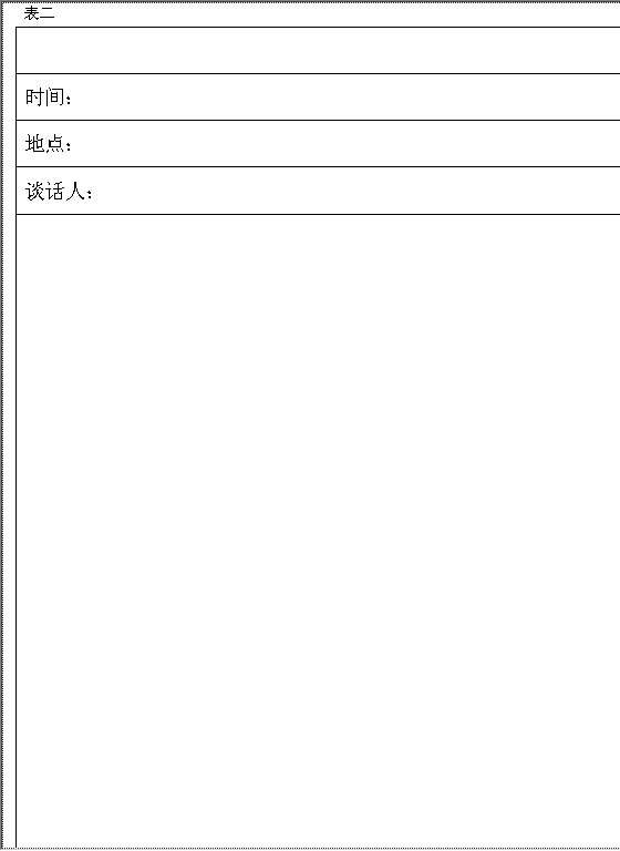 联系人谈话记录Word模板