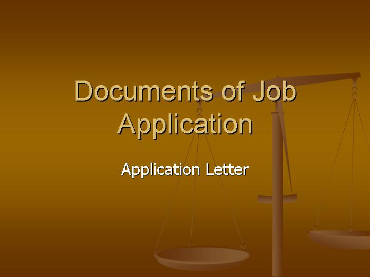 Documents of Job ApplicationPPT