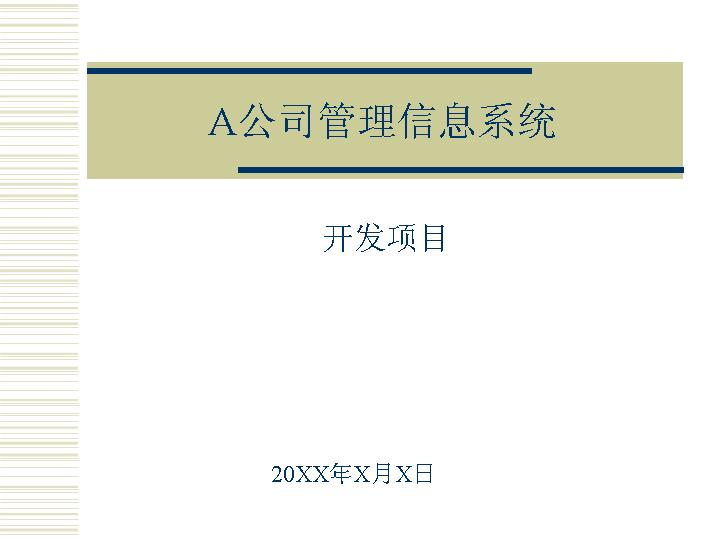 XX公司管理信息系统PPT