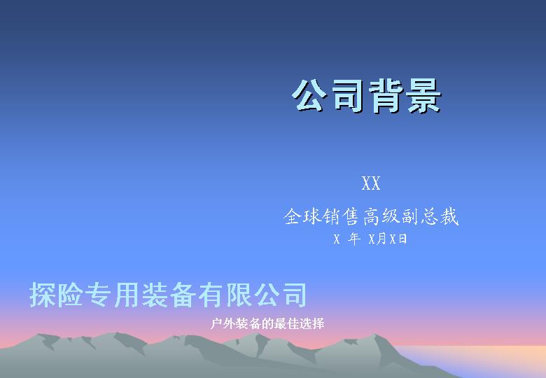 公司背景PPT