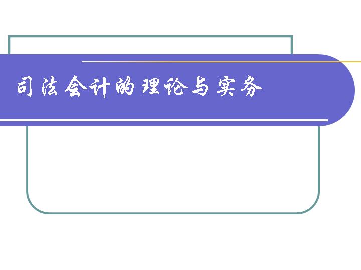 司法会计的理论与实务PPT