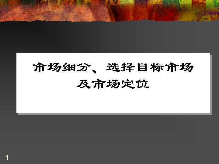 市场细分、选择目标市场PPT