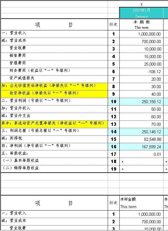 新企业会计准则下整套财务报表格式Excel模板