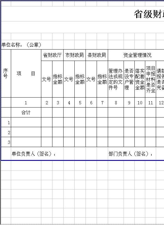 省级财政专项资金管理及拨付使用情况自查表Excel模板