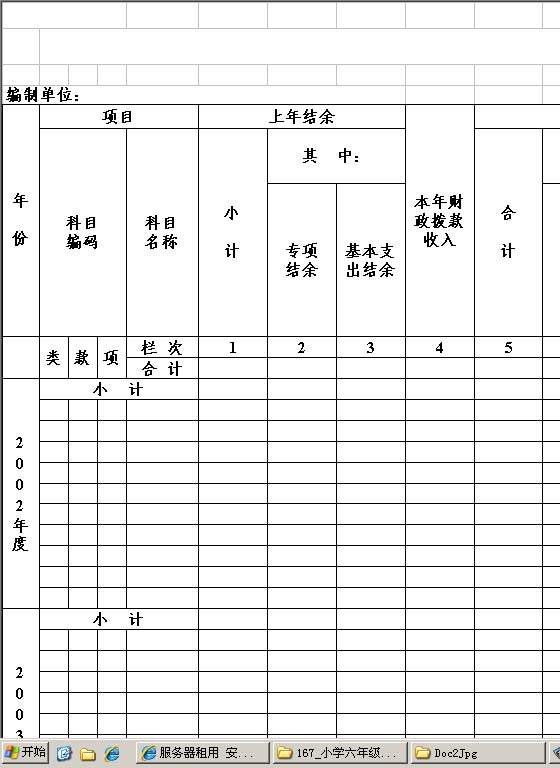 预算单位财政拨款收支情况表Excel模板