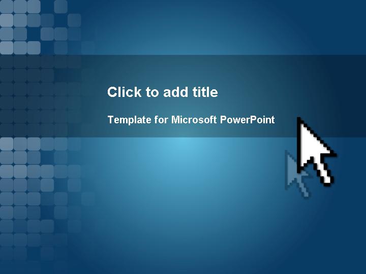 鼠标指针蓝色商务PPT模板
