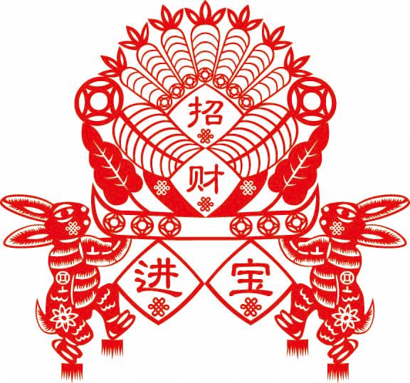 2011兔年剪纸矢量素材