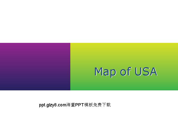 MAP OF USA 美国地图PPT模板