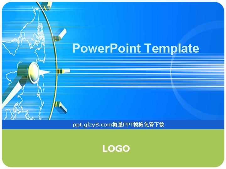 蓝色科技动感PPT模板