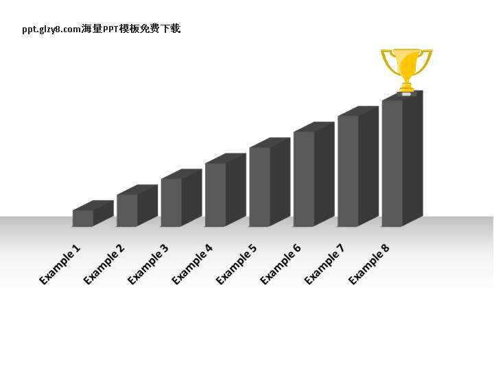 可编辑柱状奖杯PPT图表