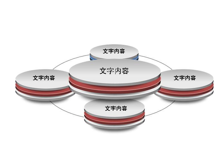 环绕关系PPT结构图素材