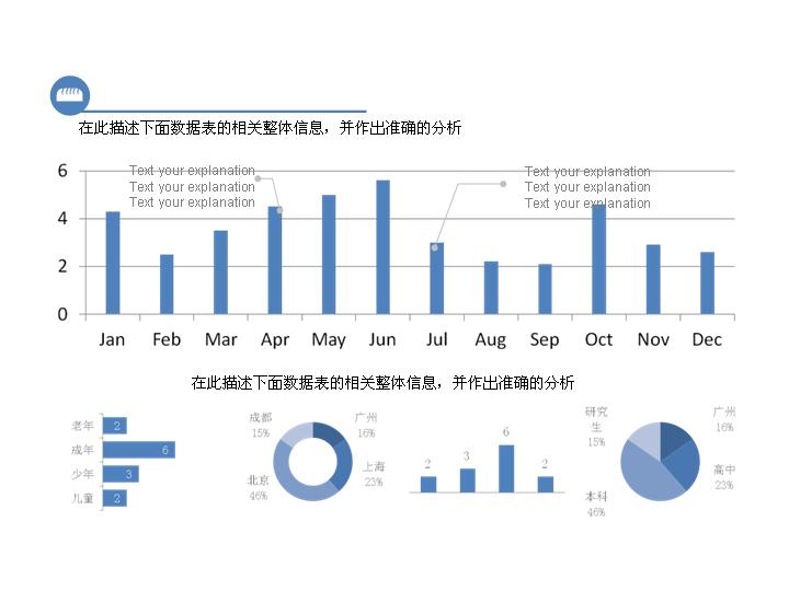 人员构成分析PPT条形图模板下载