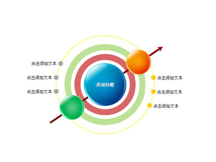 箭头穿透PowerPoint关系图