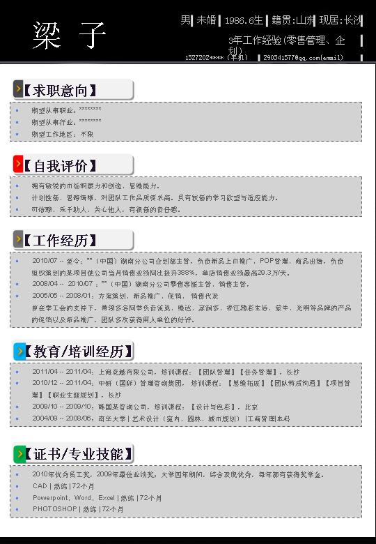 一页纸个人简历PPT模板
