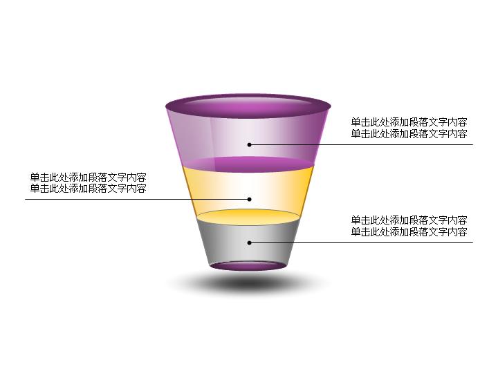 漏斗形状幻灯片结构图素材