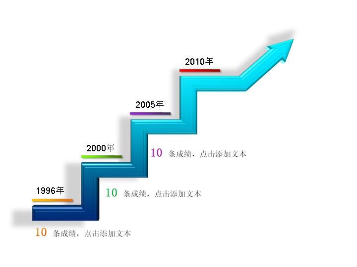 微软风格折线统计图PPT素材下载