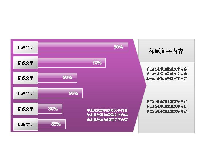 紫色大气幻灯片条状统计图