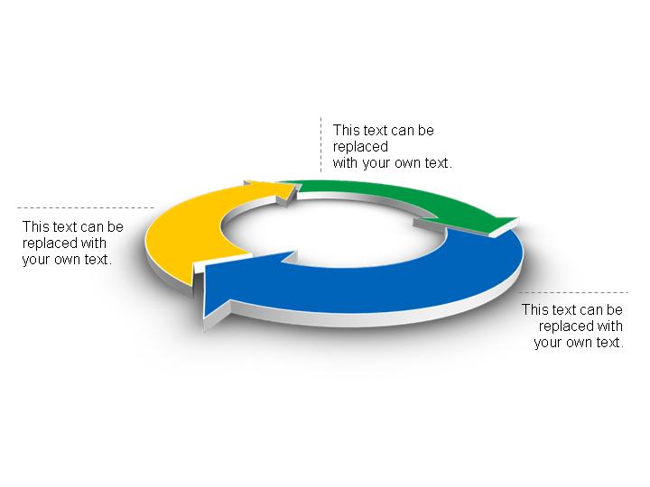3D立体的循环结构PPT箭头素材下载