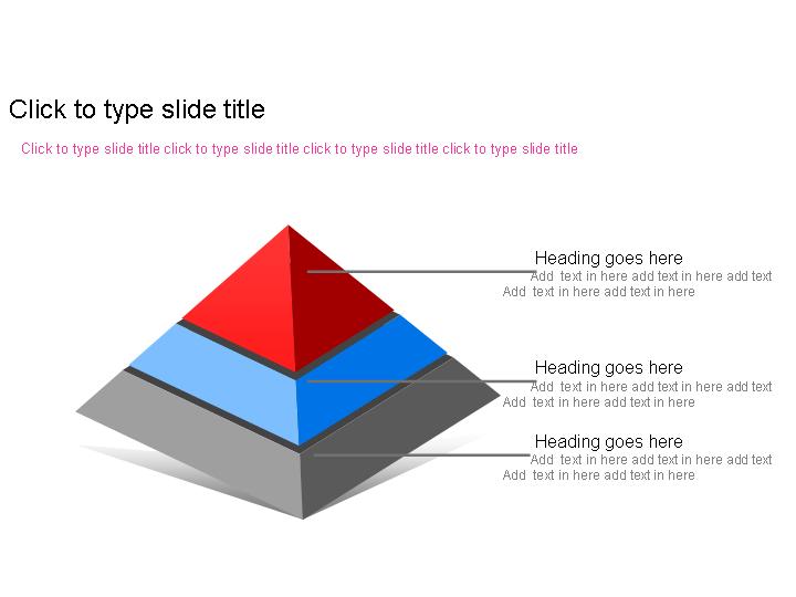 简洁的金字塔层级关系PPT素材下载