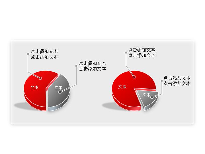 精******对比饼图图表PPT素材下载