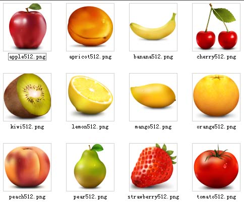 12个超高清水果PNG图标素材