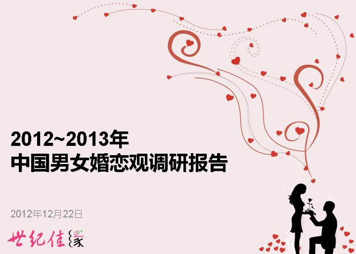 2012-2013年中国男女婚恋观调研报告PPT文稿