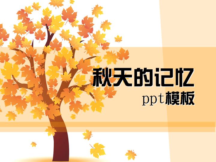 优雅枫树背景PPT模板