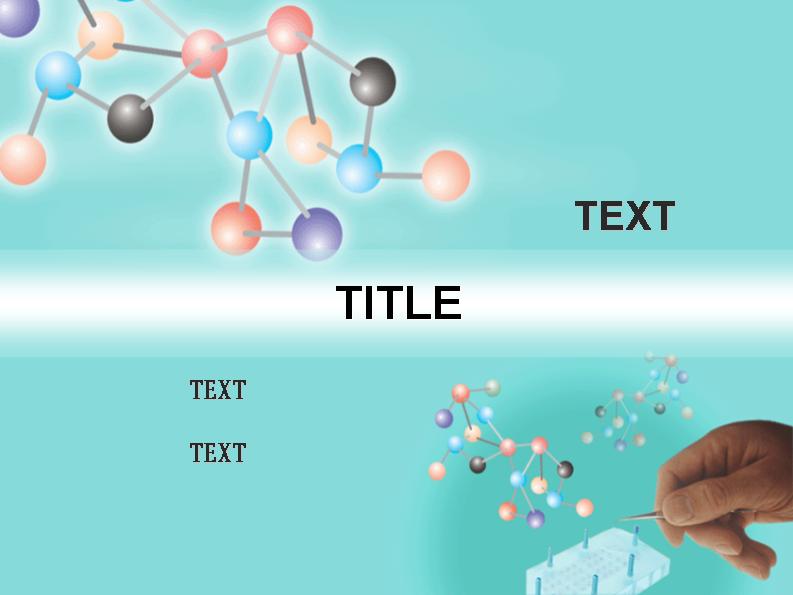 化学分子结构蓝色PPT模板