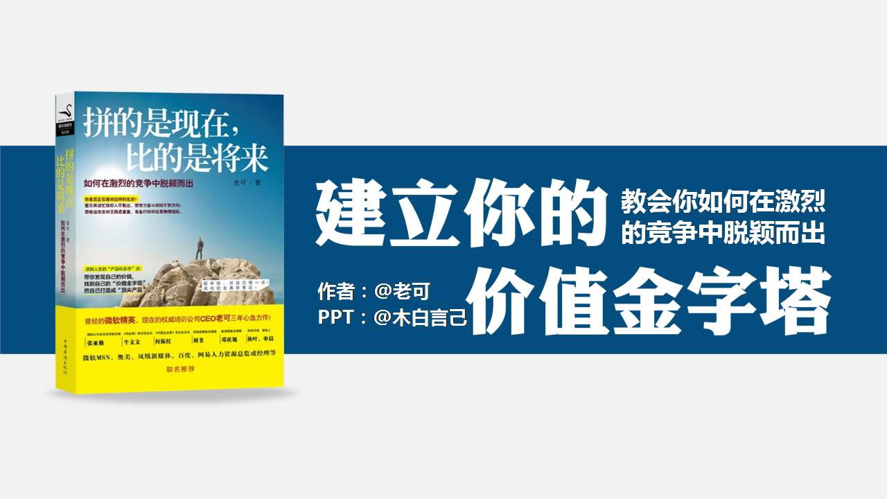 拼的是现在 比的是将来：建立你的价值金字塔PPT作品