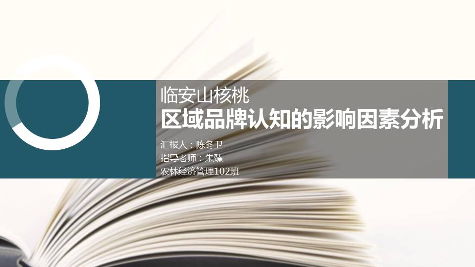 区域品牌认知的影响因素分析毕业论文答辩PPT模板