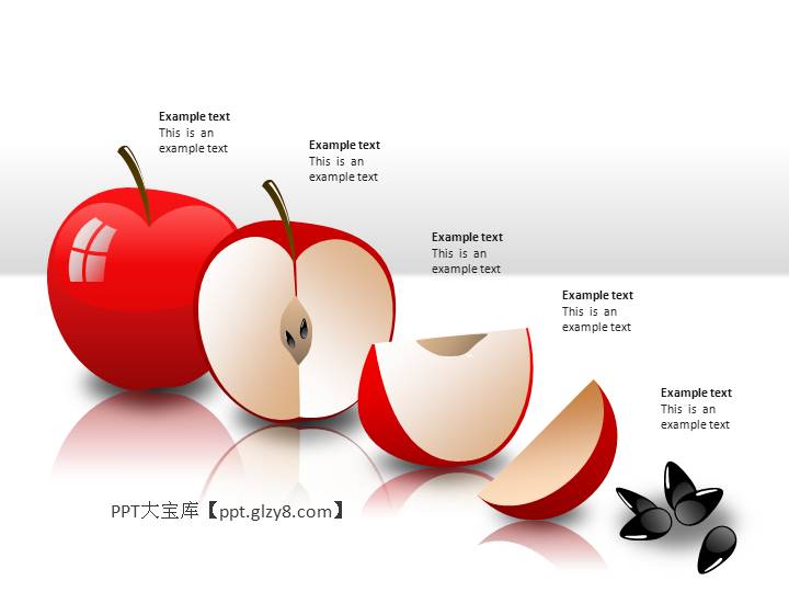 分成块状的苹果PPT图表