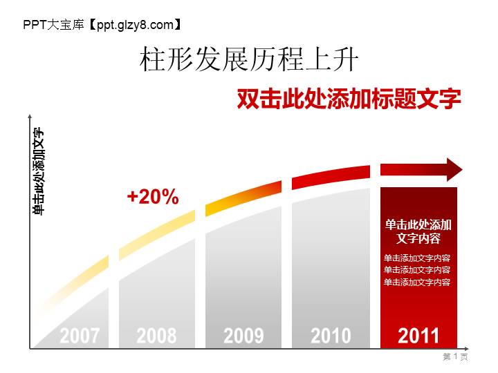 发展历程上升PPT图表