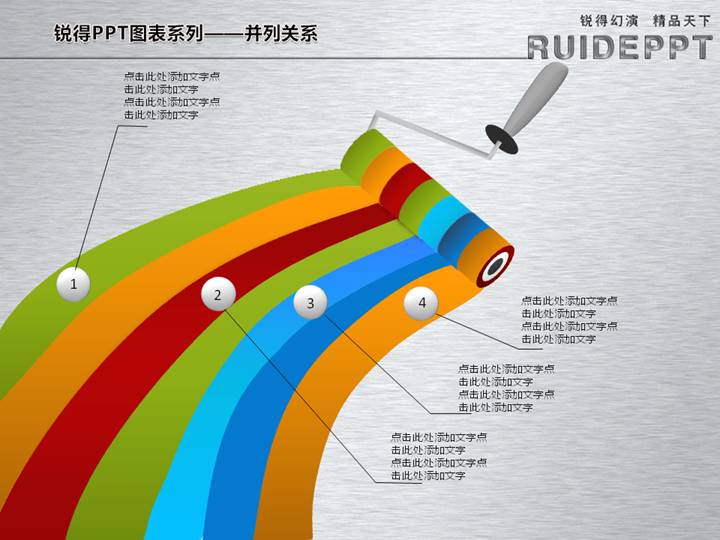 粉刷色带PPT图表